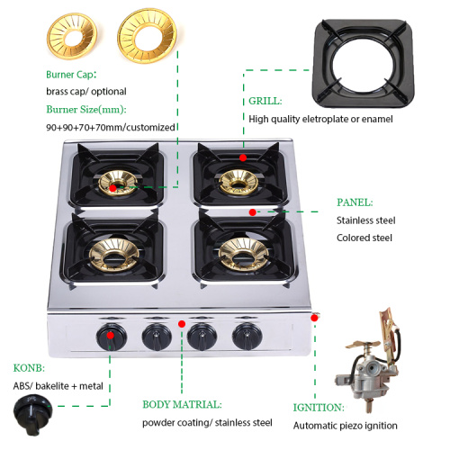 Gas Stove 4 Bàn đốt