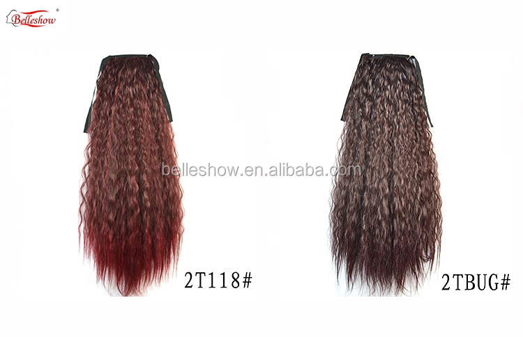 Hot sell Corn hot-sale horsetail synthetic tail strap Corn-long curly-haired ponytail bundled wig ponytail naturl ponytail