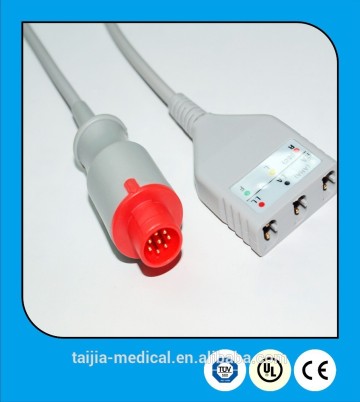compatible bionet fission patient monitor ECG trunk cable 3 lead IEC/AHA