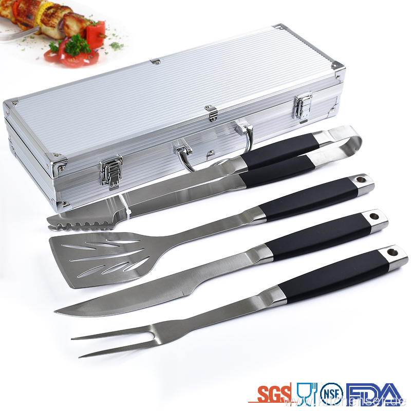 TPR soft handle barbecue bbq grilling tool set