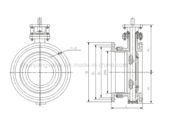 Pneumatic Expansion Butterfly Valve with Flange