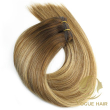 Cheap Double drawn machine weft hair extensions