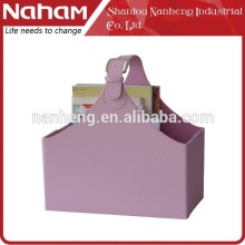 NAHAM exquisite Purple PVC Leather Foldable Basket With Handle