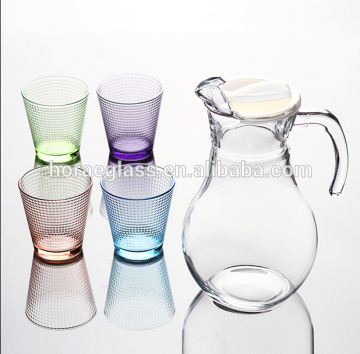New Mold Engraved pitcher water drinking glass set ,Factory Produce Clear Drinking Water Glass Pitcher Cup Sets