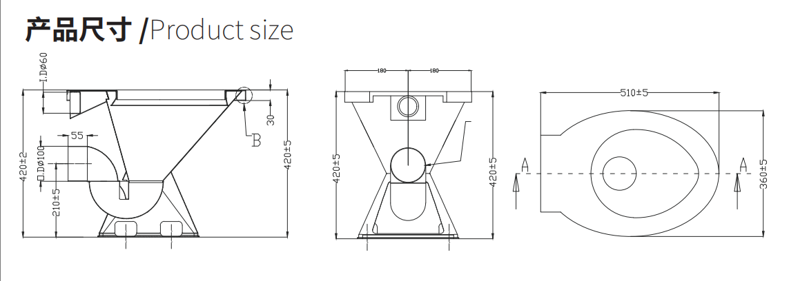 Edelstahl -Toilette stainless steel toilet
