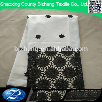 High quality raw silk wedding dress lace african george fabric