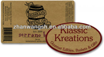 kraft paper label with printing removed sticker