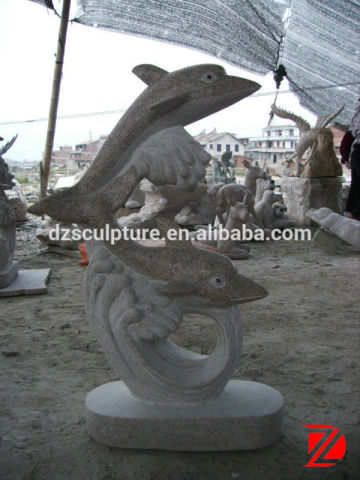 Dolphine life-size stone statue