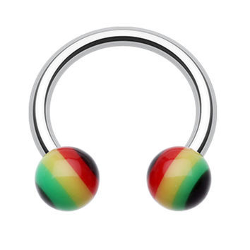 Rasta Jamaican Stripe Acrylic Horseshoe CBR