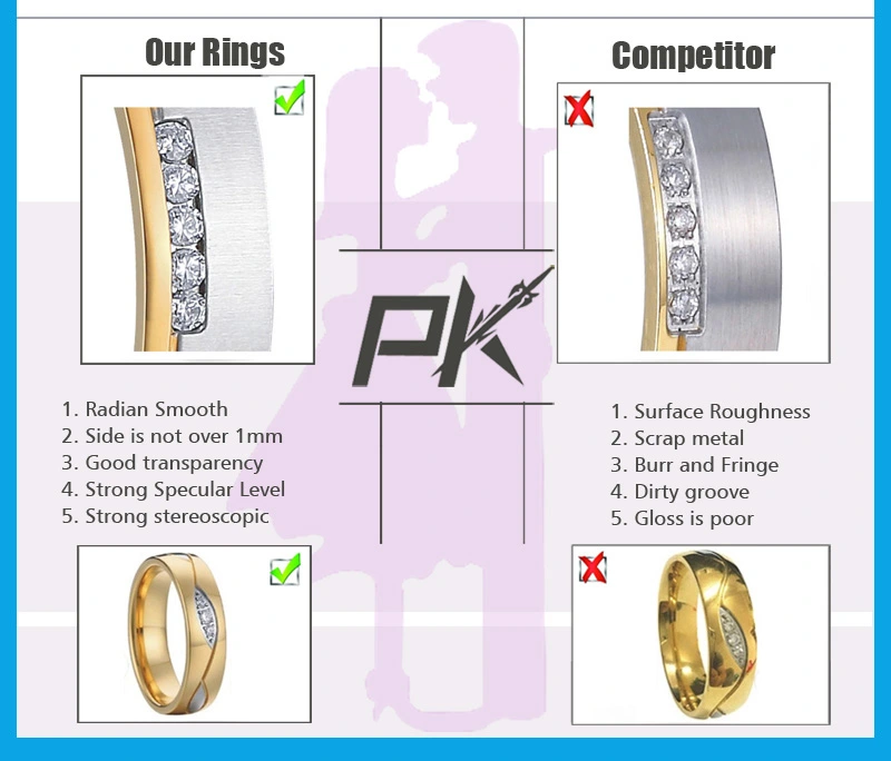 Wholesale Jewelry Gift Fashion Jewellery Vners White Gold Wedding Band Ring