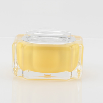 Korean multi-corner yellow acrylic cream bottle