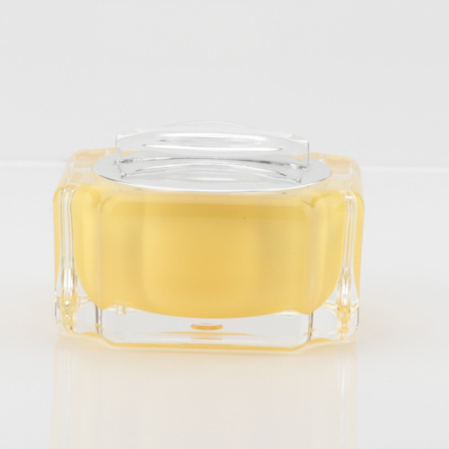 Korean multi-corner yellow acrylic cream bottle