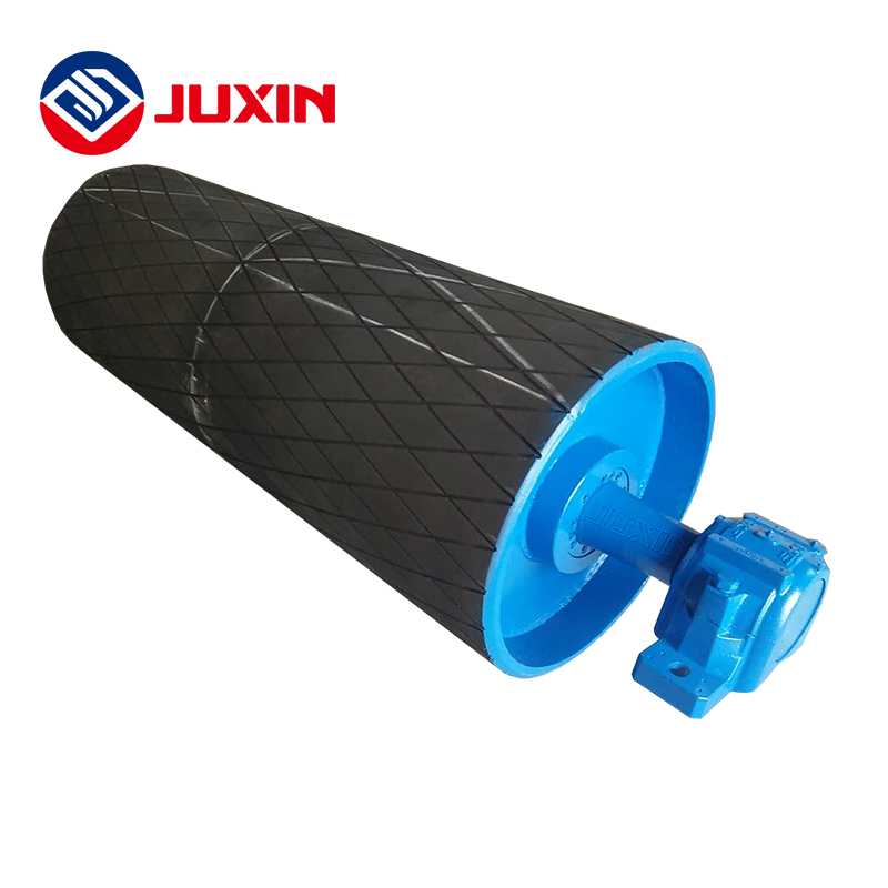 Rubber Lagging Drum Driving Conveyor Pulley untuk Industri Pertambangan