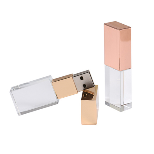 Rose gold crystal LED 8GB light flash drives