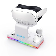 VR Headset Charging Base with LED RGB Light for Meta Quest 3