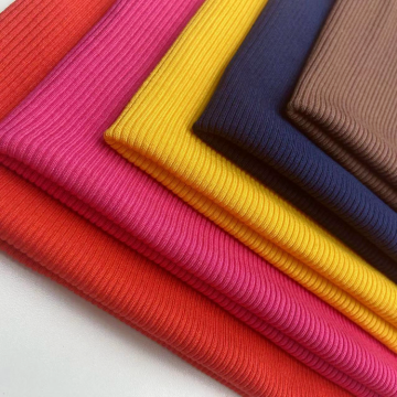 95 Rayon 5 Spandex Solid Small Knit Rib Fabric