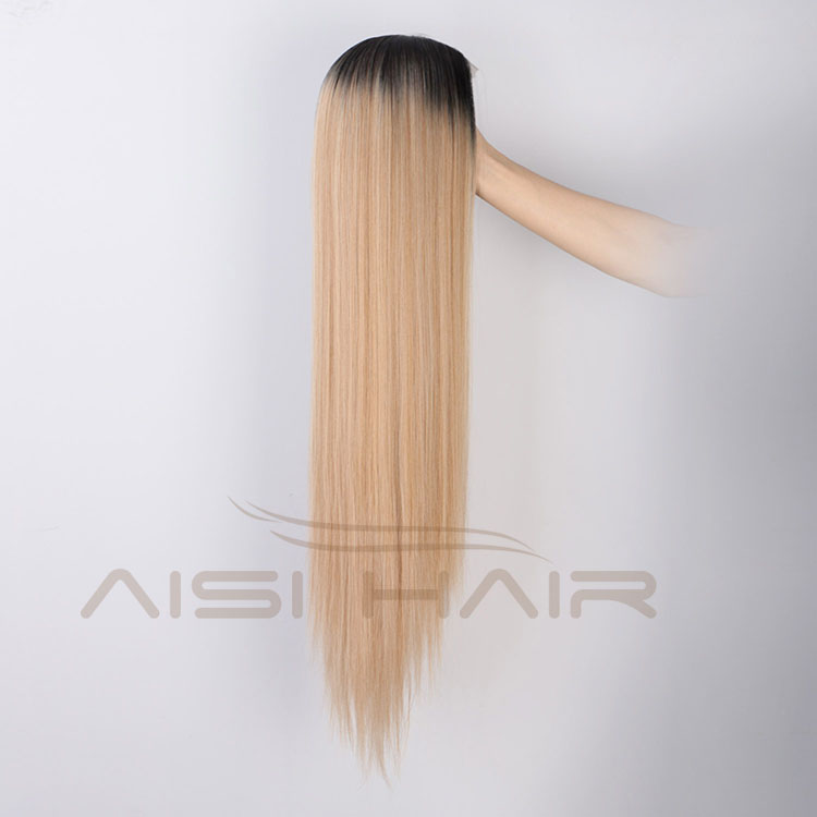 Aisi Hair Cheap Wholesale Vendor 613 Long Silky Straight Natural Wave Ombre Blonde Wig For Black Women Synthetic Hair Wigs