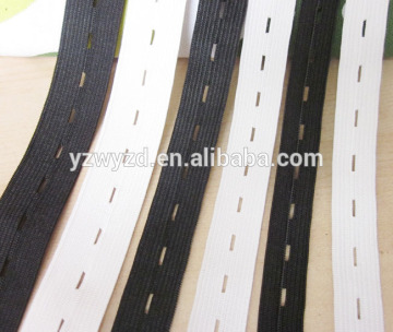 wholesale polyester eyelet style buttonhole elastic webbing