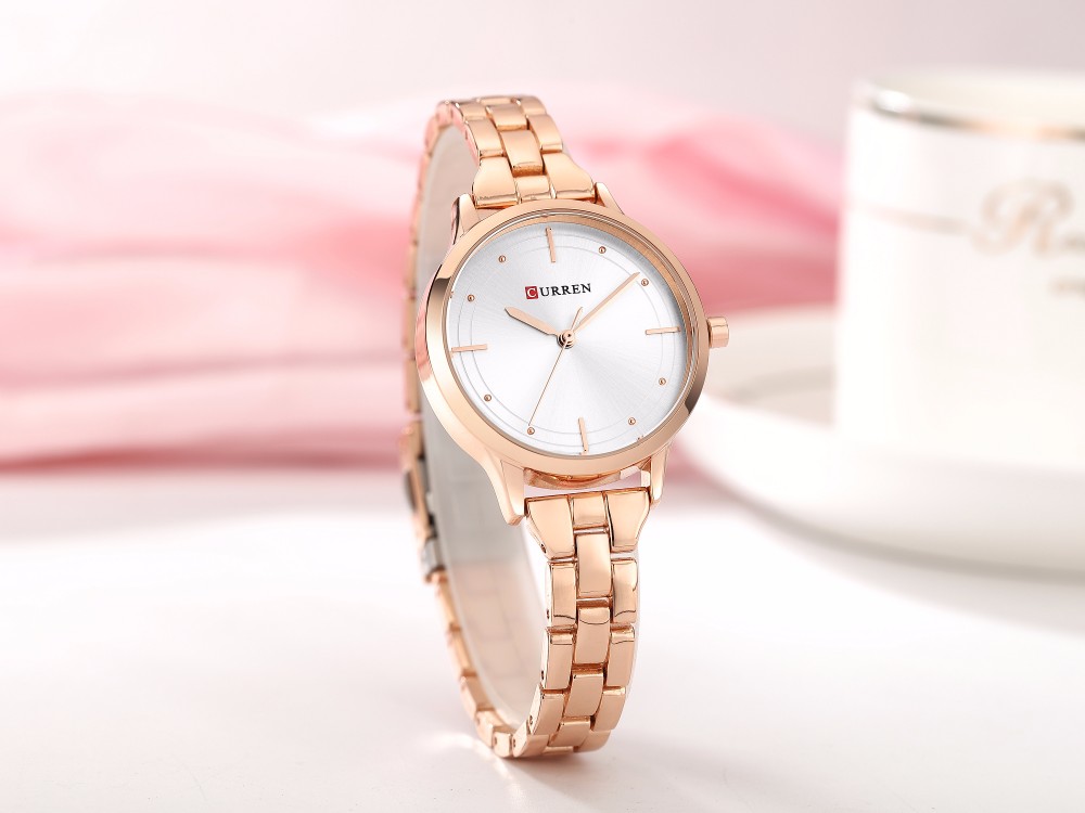 CURREN 9019 Women Quartz Pointer Movement Watch Newest Elegant Rose Gold Ladies Watches