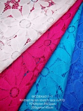 Knitted Nylon stretch Lace fabric in solid colors