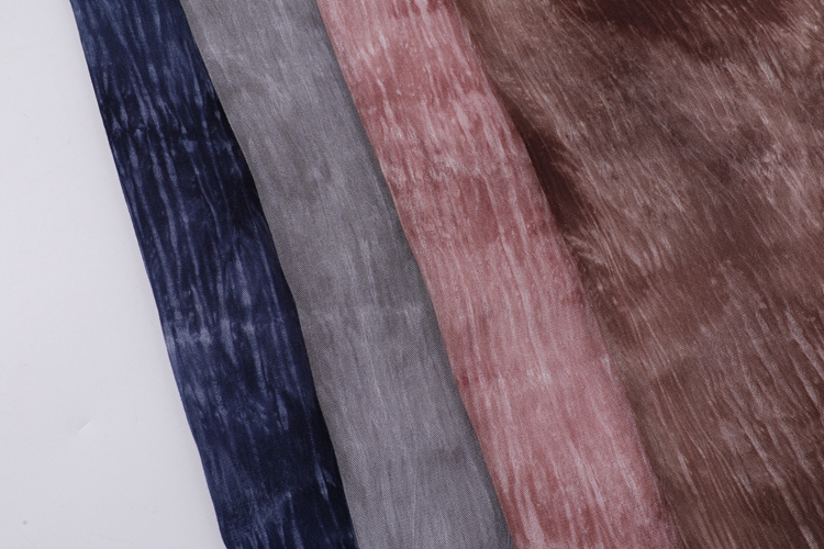 New product tie dyed challis skirt printed poplin rayon fabric for dresses