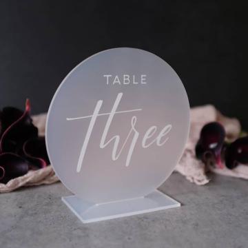 Round Acrylic Wedding Table Number
