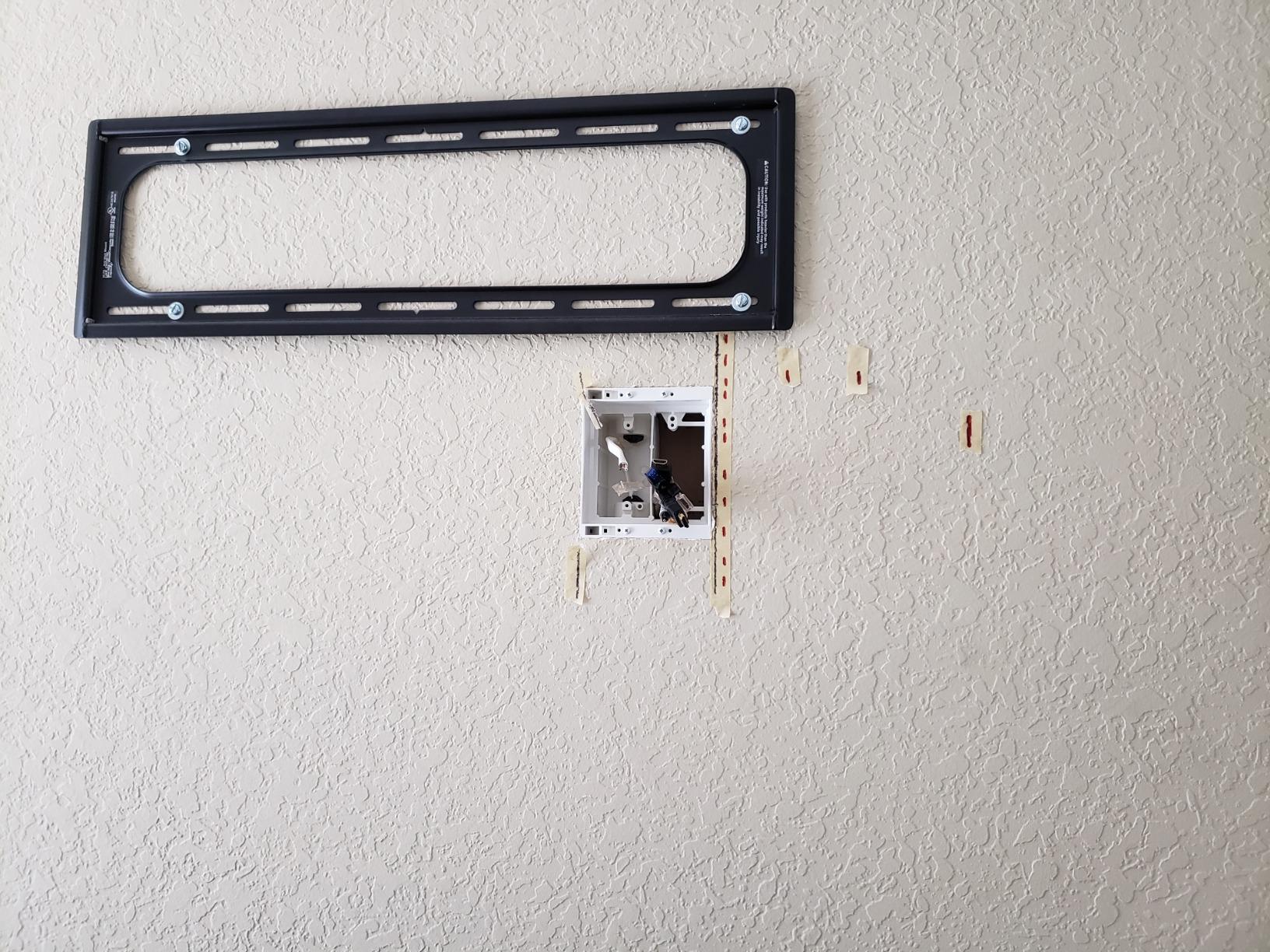 Recessed Tv Box Wall Plate Kit Paintable 2gang, White Nonmetallic Combination Power And Low