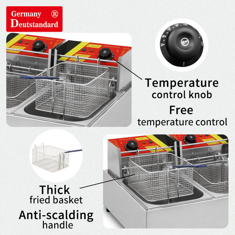 Friteuse électrique double réservoir 6Lx2 avec prix d&#39;usine