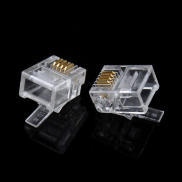 100x Durable 4 Pin RJ11 RJ-11 6P4C Modular Plug Telephone Phone Connector Hot New E#8805