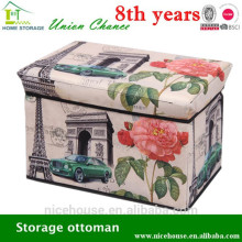ottoman funiture leather ottoman ottoman chair foldable storage stool with customized design printing