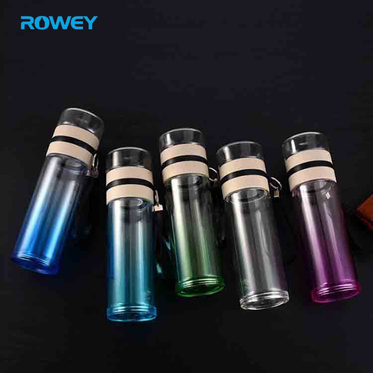 Wholesale multi color borosilicate glass filter alkaline water bottle