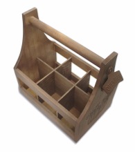 Wholesale Handcrafted Pine Wooden Beer Caddy With Handle