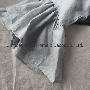 100% Stone Washed Pure Linen Flax Ruffled Pillowcase
