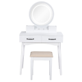 LED Lights Makeup Dressing Table with 2 Drawers