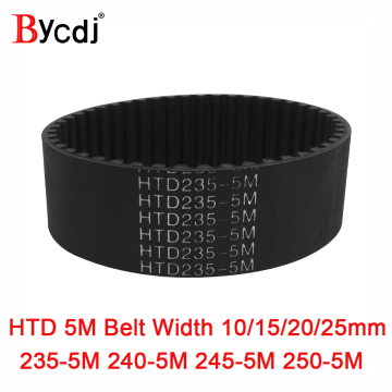 Arc HTD 5M Timing belt C=235/240/245/250 width10/15/20/25mm Teeth 47 48 49 50 HTD5M synchronous Belt 235-5M 240-5M 245-5M 250-5