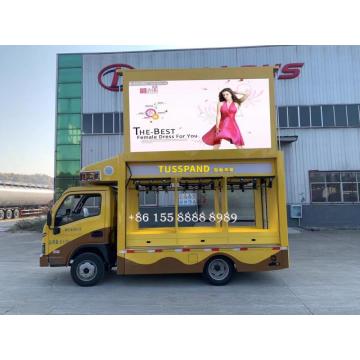 Yuejin 4x2 открытый полноцветный рекламный грузовик на открытом воздухе