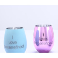 Electroplate Effect stemless wine drinking glass