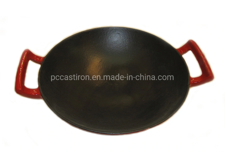 Vegetable Oil Nonstick Healthy Cast Iron Wok, BSCI LFGB FDA Approved