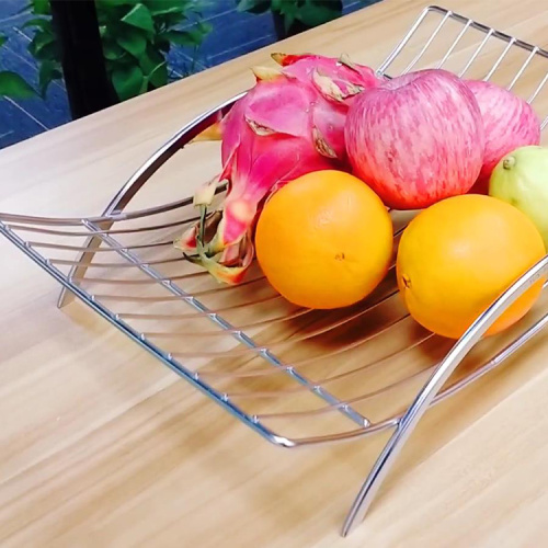Metal Wire Countertop Fruit Bowl Basket Holder Stand