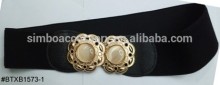 2015 fashion elastic belt ,large cateye stones metal buckle belt, stretch women waist belt,ladies belt,garment accessories