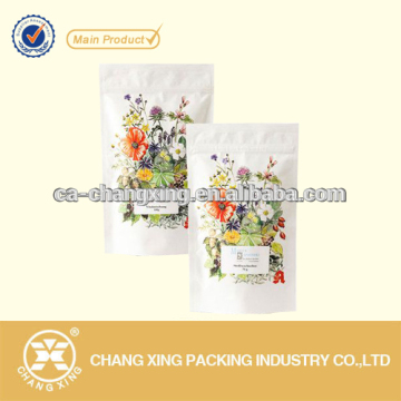 stand up food packaging zipper bag with clear window