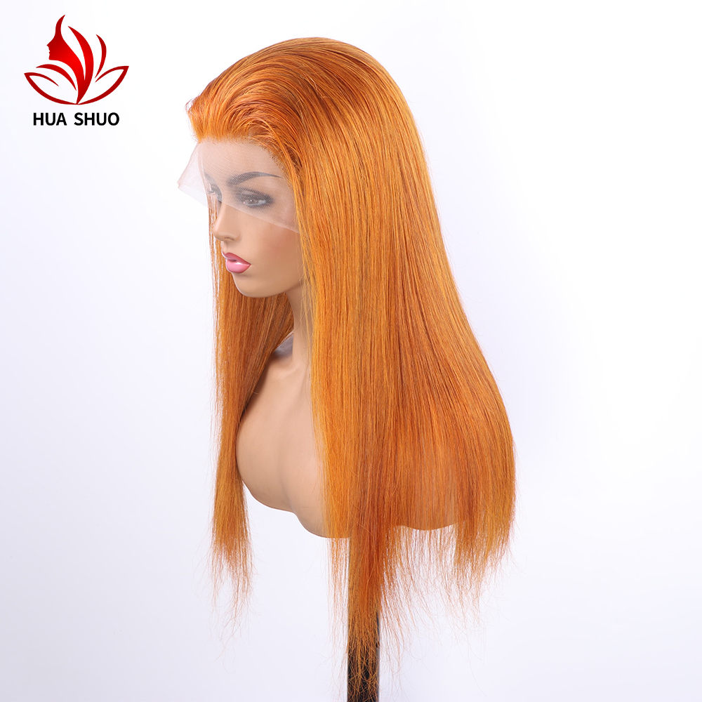 Can Be Customized  Ombre Orange Color Lace Frontal Wig,Fancy Body Wave Ginger Color Wig