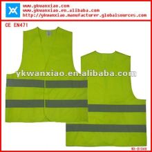 en471 fluoresent green reflective safety vest with printed