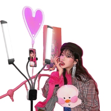 Double Arm LED Vlogging Kit: 50W Selfie Ring Light for Phone and Camera