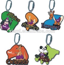 high sale nature material interesting animal shape rubber cartoon keyring