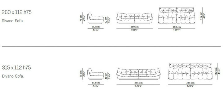 Modern leather milan sofa for living room furniture