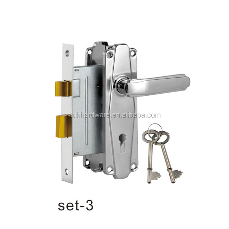 Aluminum lever with iron front plate door locks handle in Africa Market