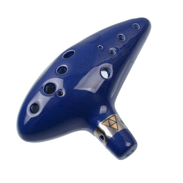 Ceramic Ocarina Flute - 12 Holes Key Type Blue Flute Cera Alto C for Legend of Zelda
