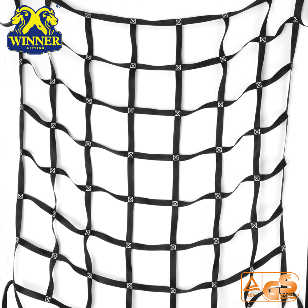 Safety Nylon Polyester Plastic Flat Webbing Net Cargo Net