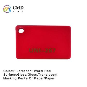 Fluorescent Warm Red Acrylic Plexiglass sheet 3mmThick